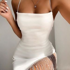 Oh Polly white tassel dress